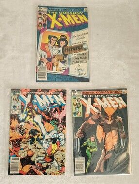 Uncanny X-Men Comics #172 #173 #175 Marvel 1983 Wolverine Rogue Newsstand Lot